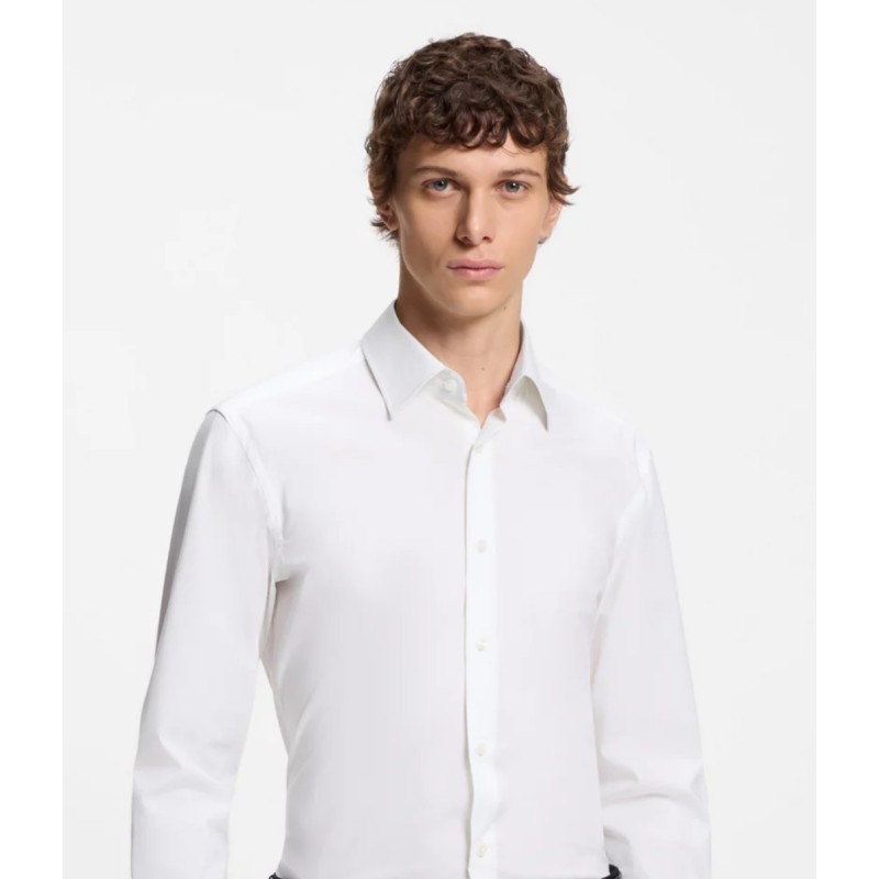 Chemise Slim en popeline de coton stretch facile à repasser