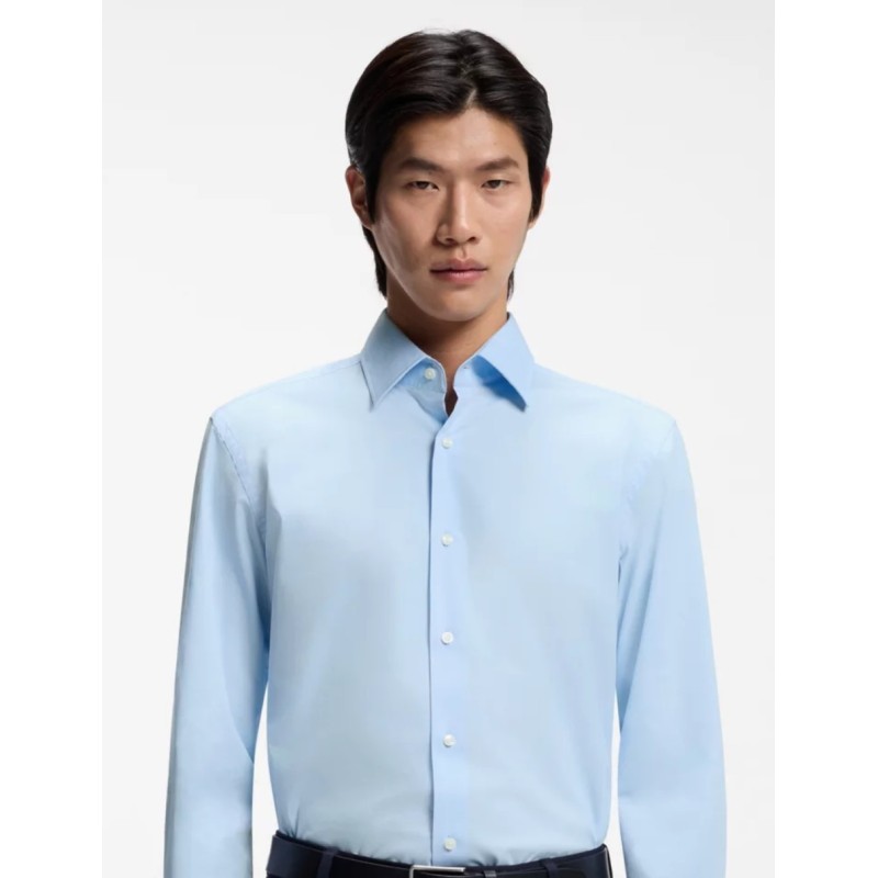Chemise Slim en popeline de coton stretch facile à repasser